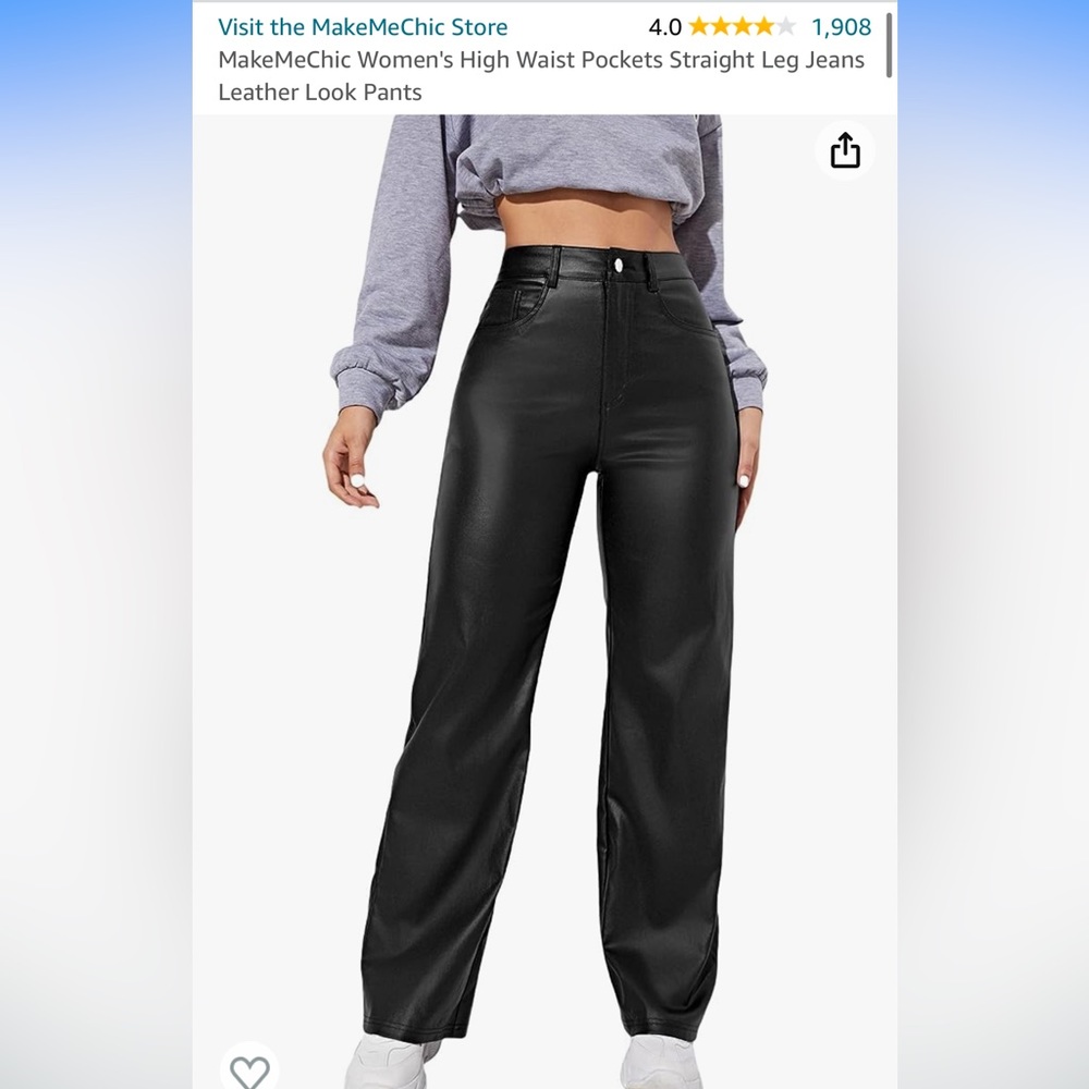 Faux leather pants